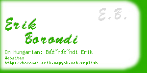 erik borondi business card